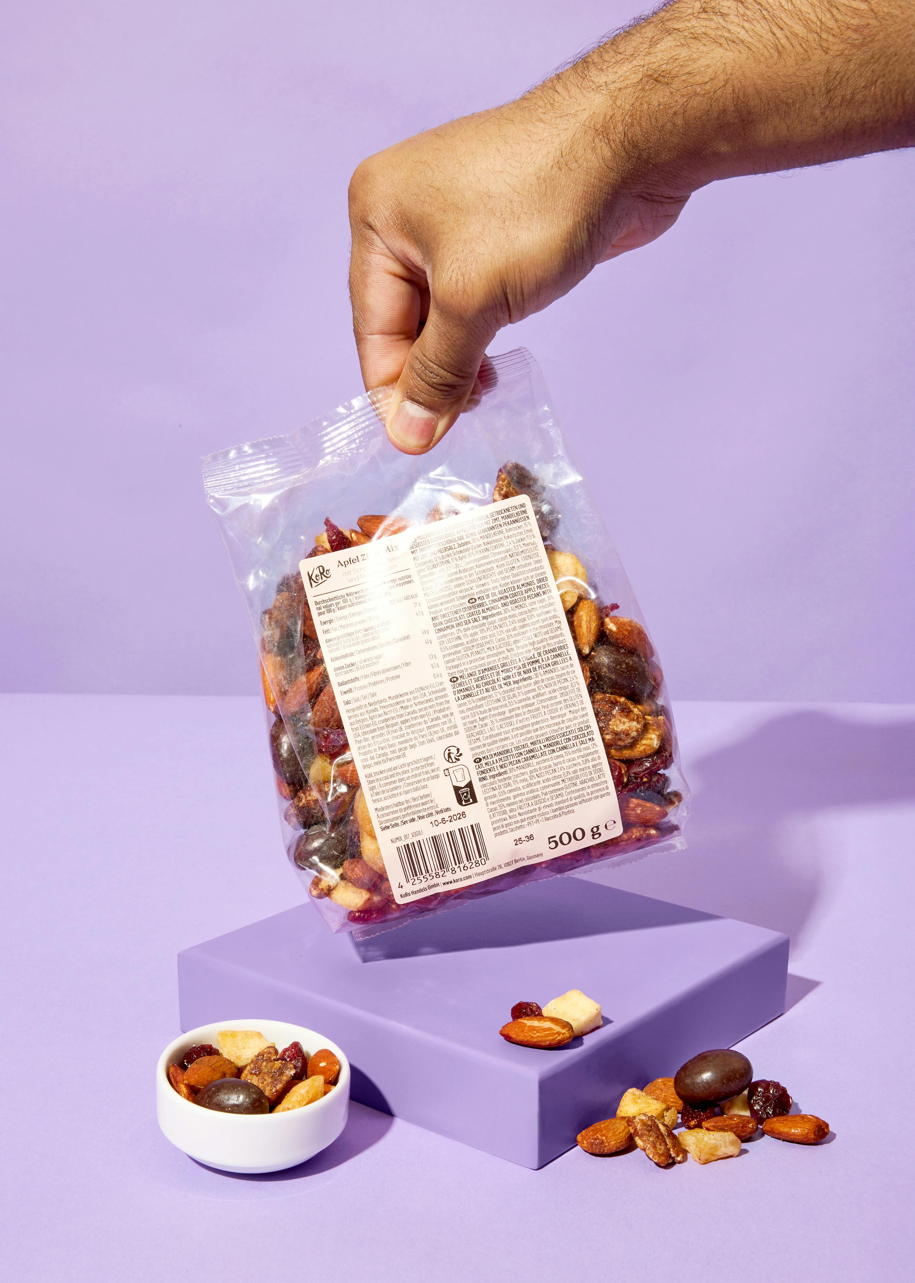 Apfel Zimt Mix mit Schokomandeln und Pekannüssen 500 g