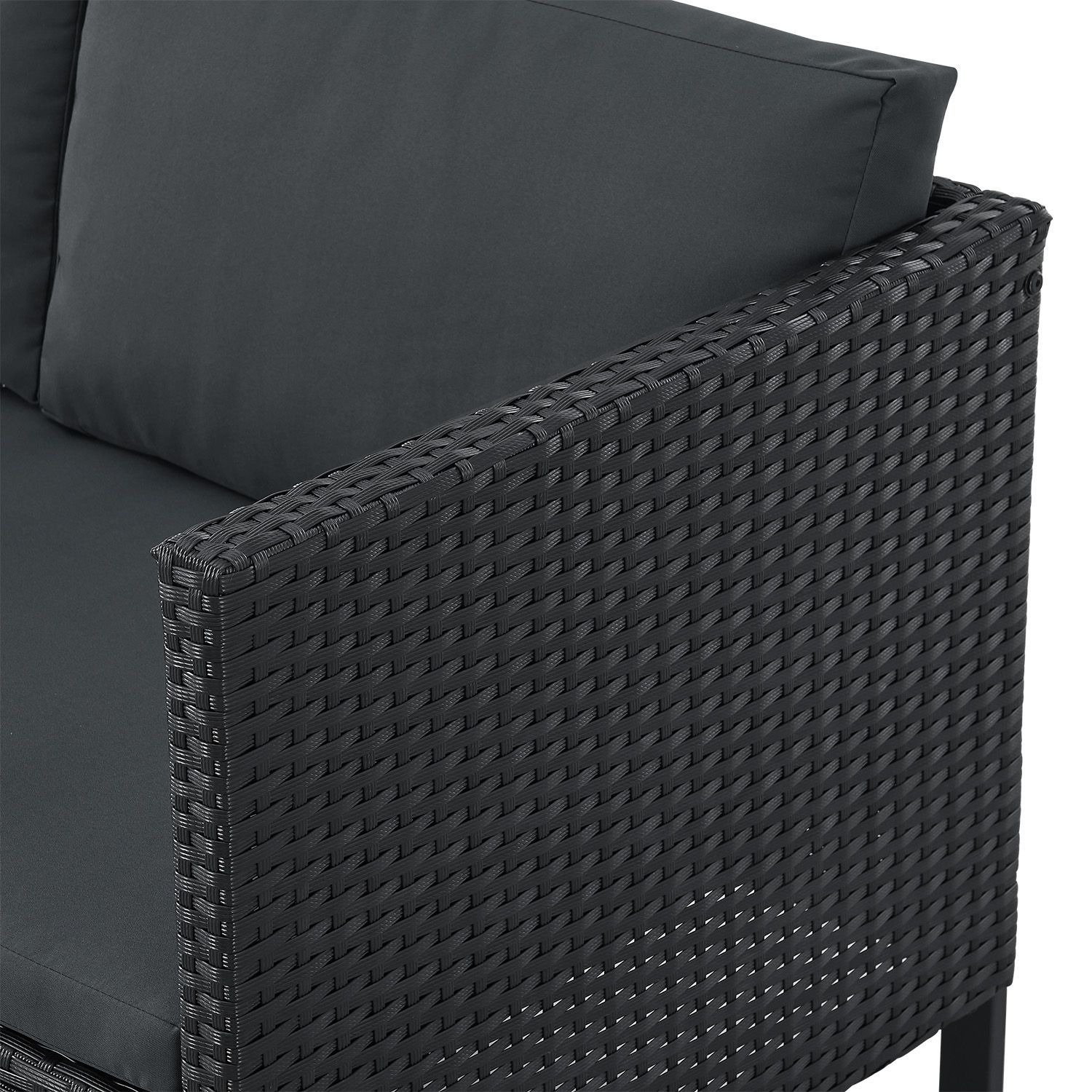 Juskys Santorini Polyrotan Modulair Loungeset - Black