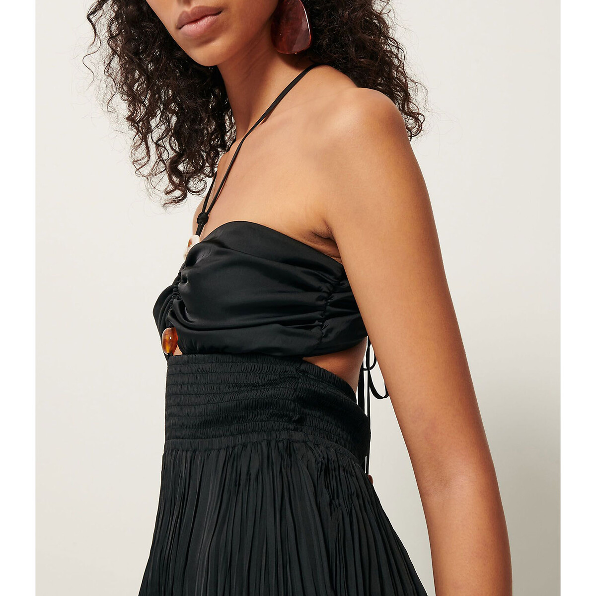 SESSUN<br>Vestido longo com detalhes em pérola, DEVA