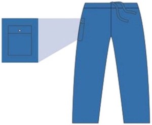 BARRIER Scrub Suit Hose L blau, 48 Stück