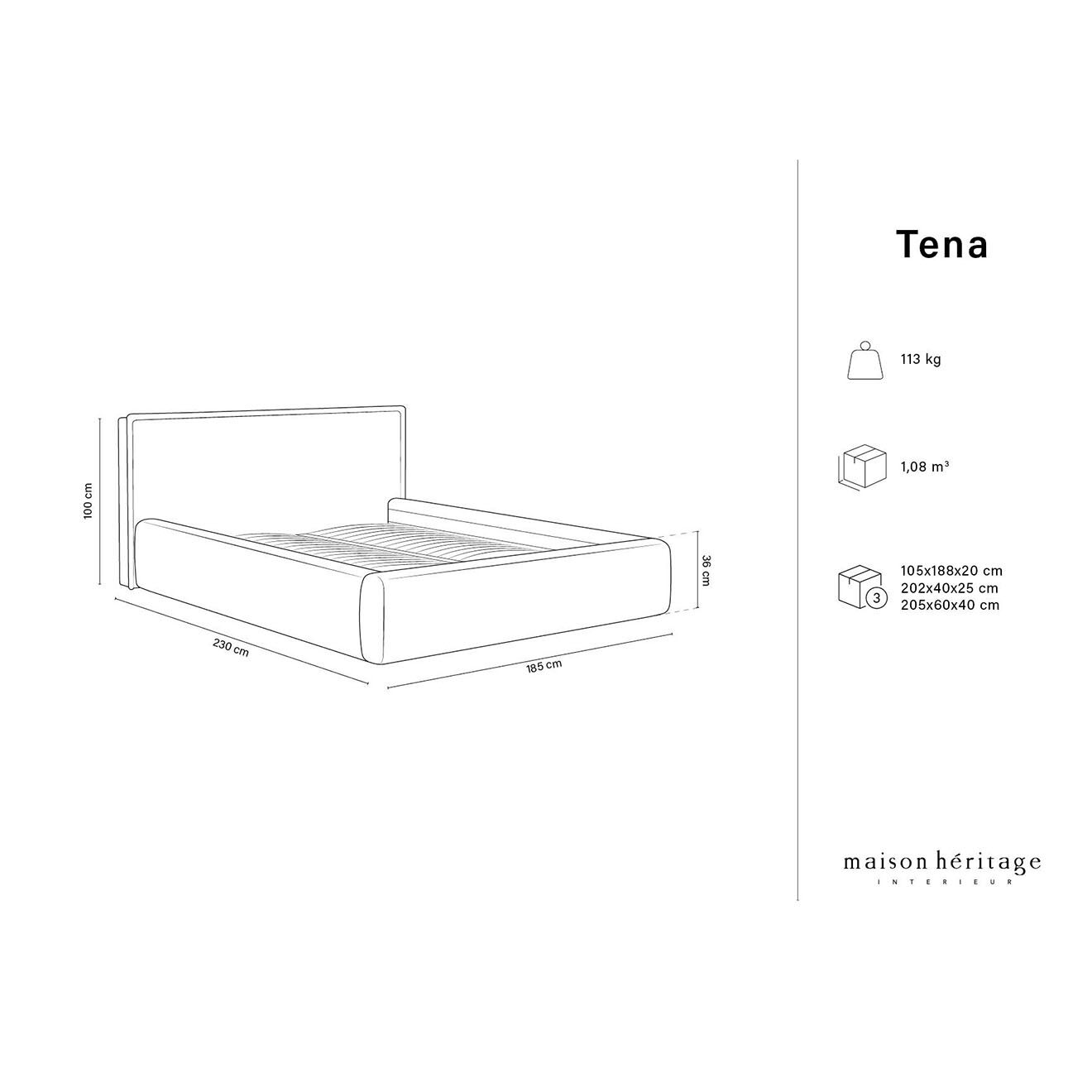 Maison Héritage Lit avec coffre de rangement Tena gris foncé - 230x185x100 cm
