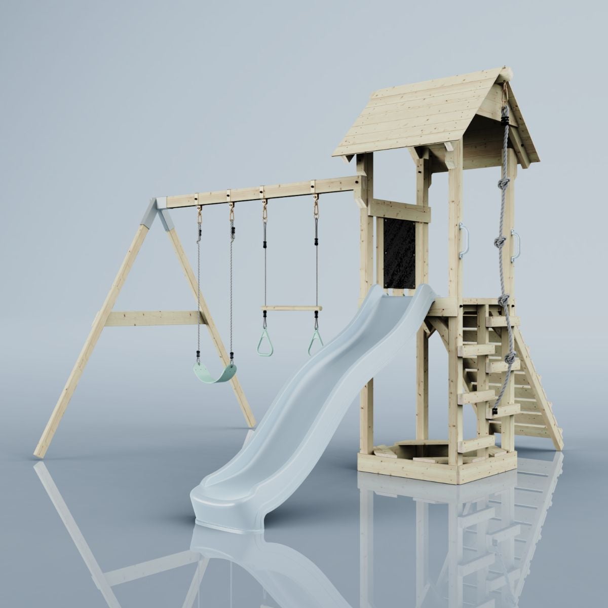 PolarPlay Vimmerby houten speeltoren in blauw