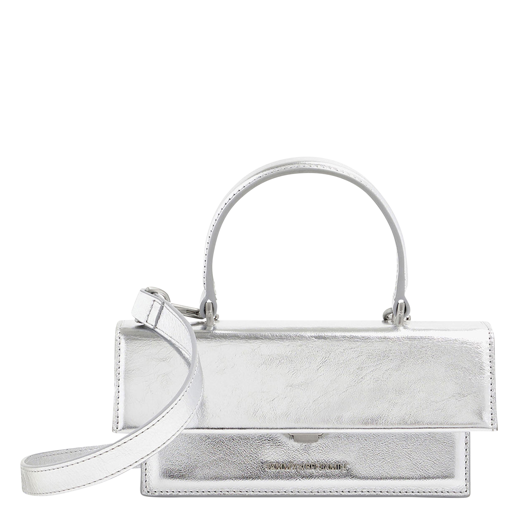 THEA MINI - Sac bandoulière en cuir de vachette| Argent