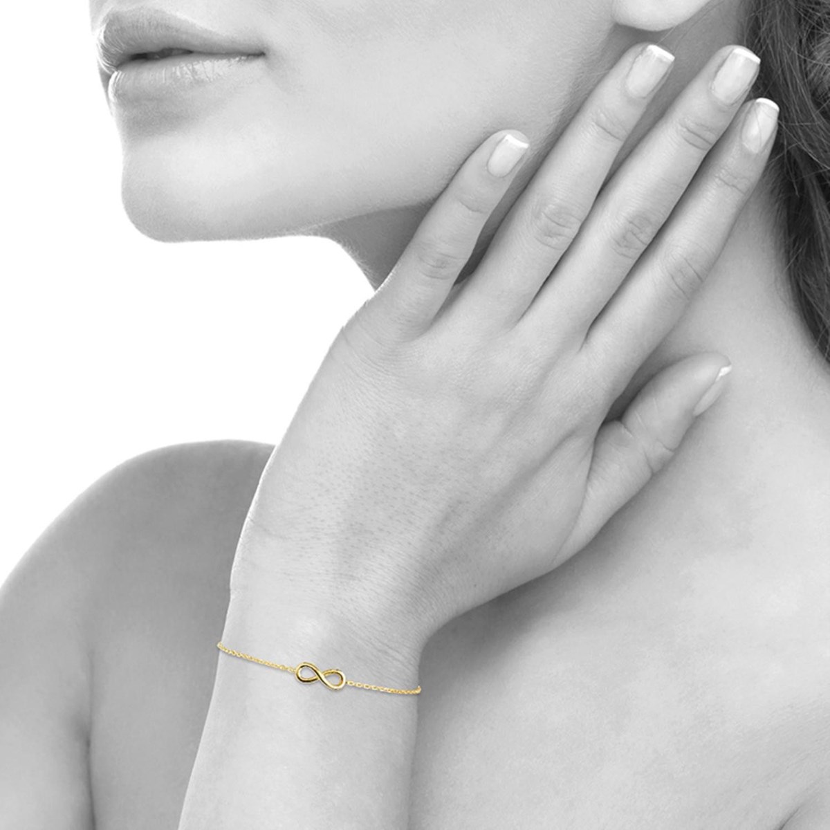 Bracelet symbole infini Plaqué OR 750 3 microns