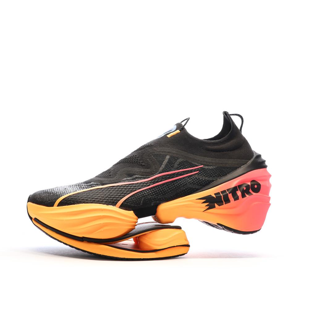 Puma Chaussures de running Noires/Oranges/Roses Femme Puma Fast Nitro Elite