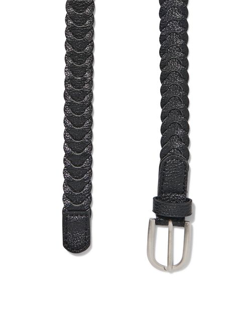 ceinture tressée femme 2cm noir