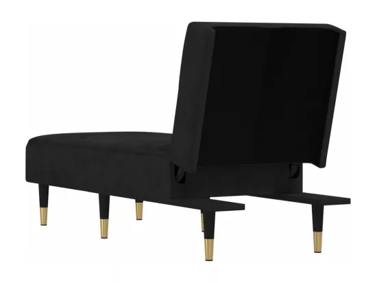 Prolenta Premium - Chaise longue noir velours
