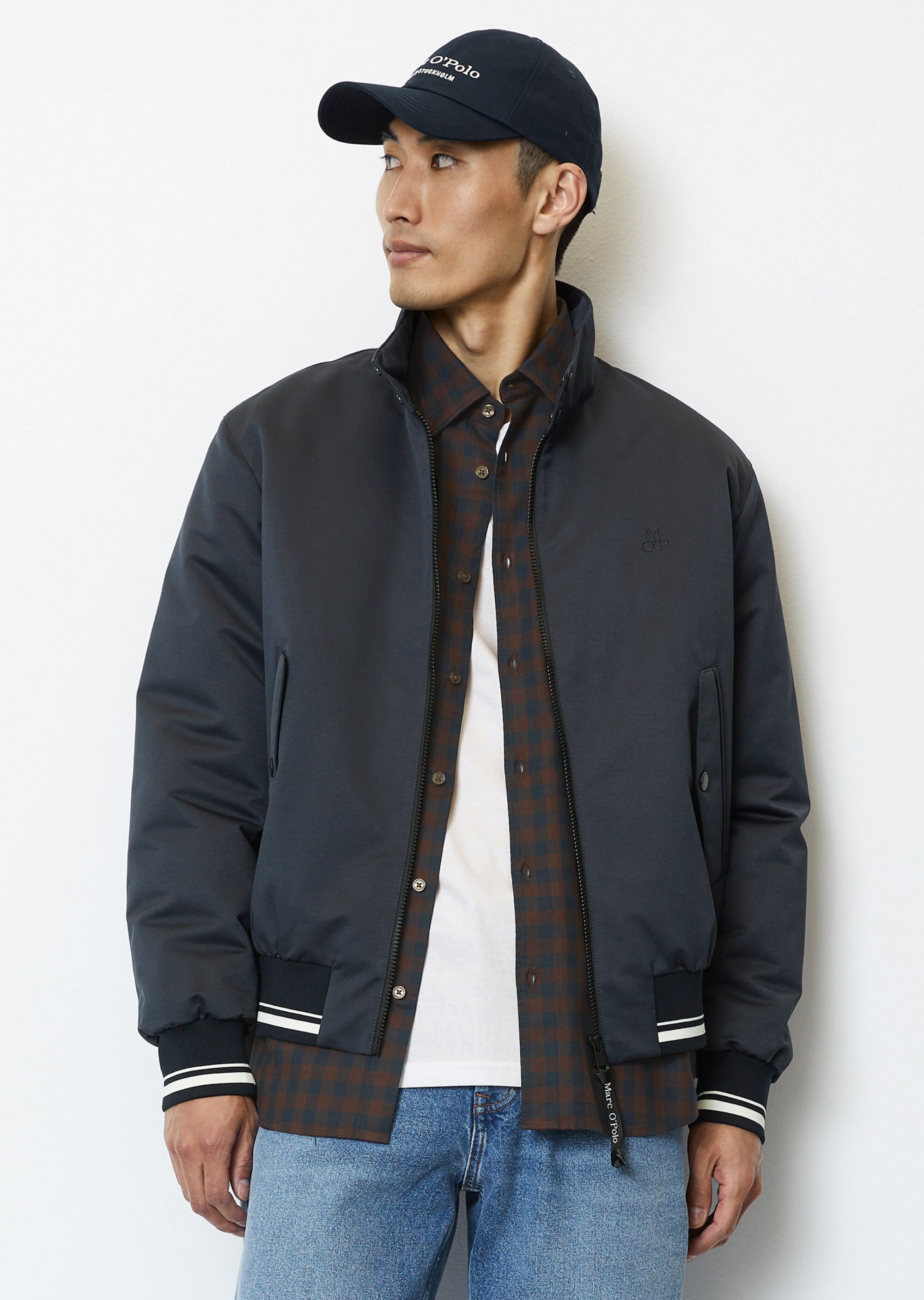 Blouson-Jacke regular mit Biker-Kragen