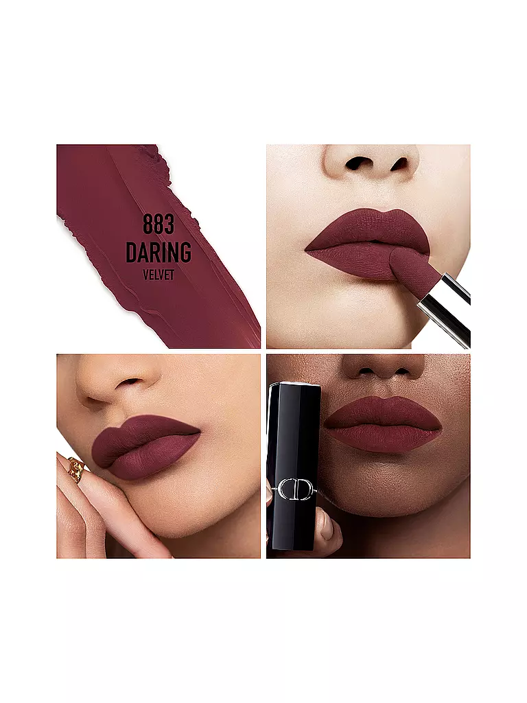 DIOR Lippenstift - Rouge Dior Velvet Lipstick (883 Daring) dunkelrot