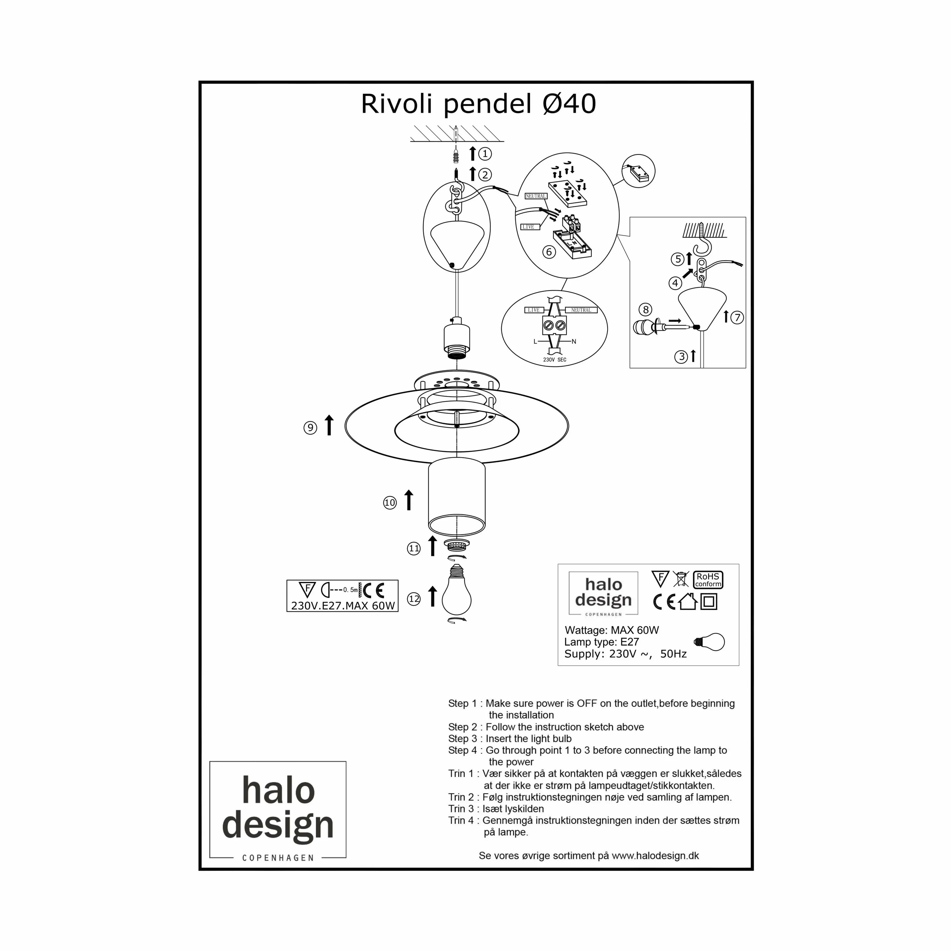 Halo Design Rivoli Pendel