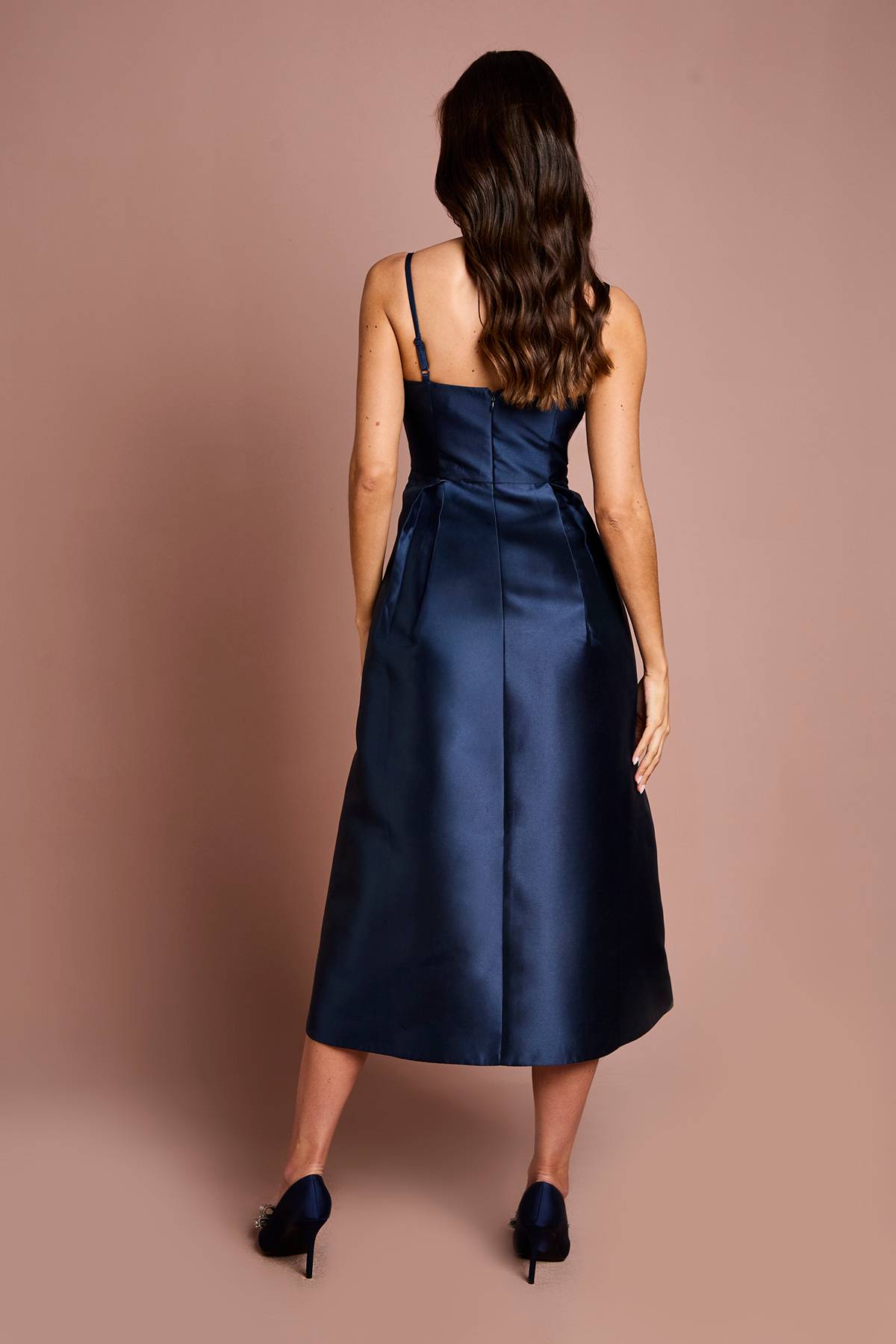 Coast Robe Midi en Sergé avec Détail d'Encolure Crantée