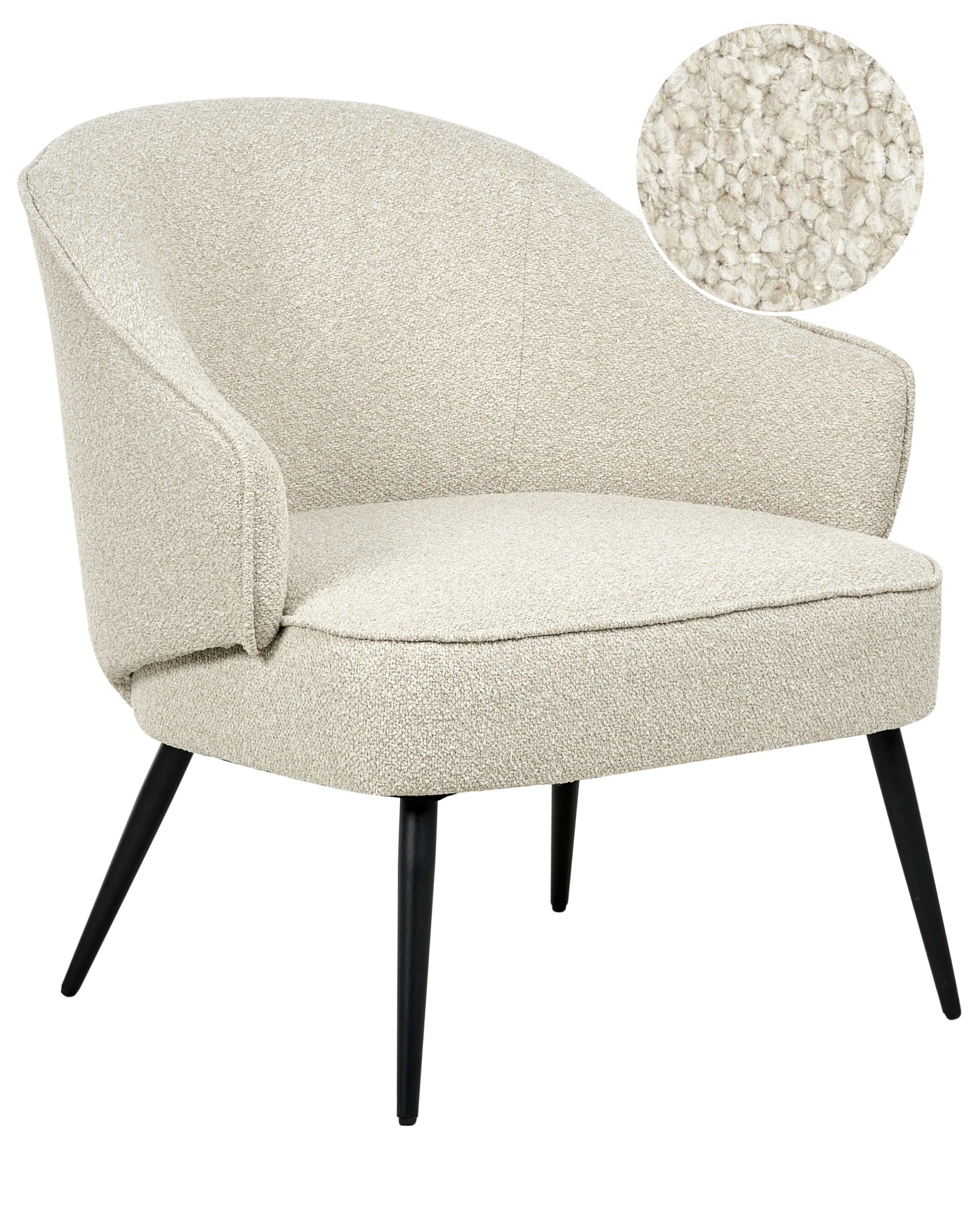Fauteuil KAYLA Bouclé Lichtbeige