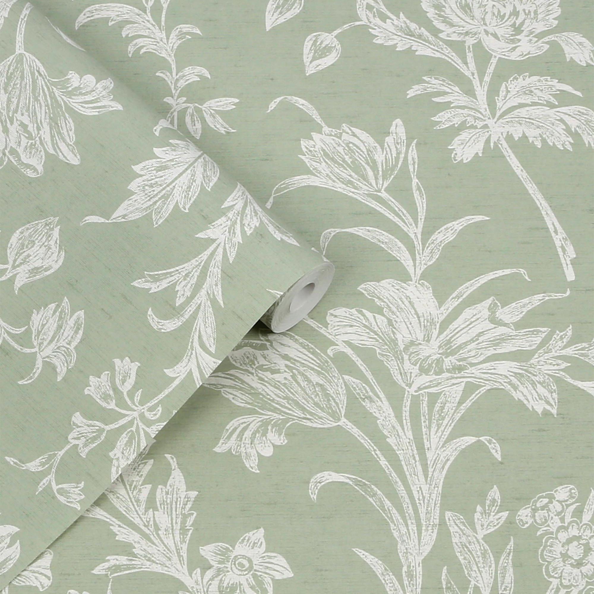 Laura Ashley - Vliesbehang - Lloyd Saliegroen