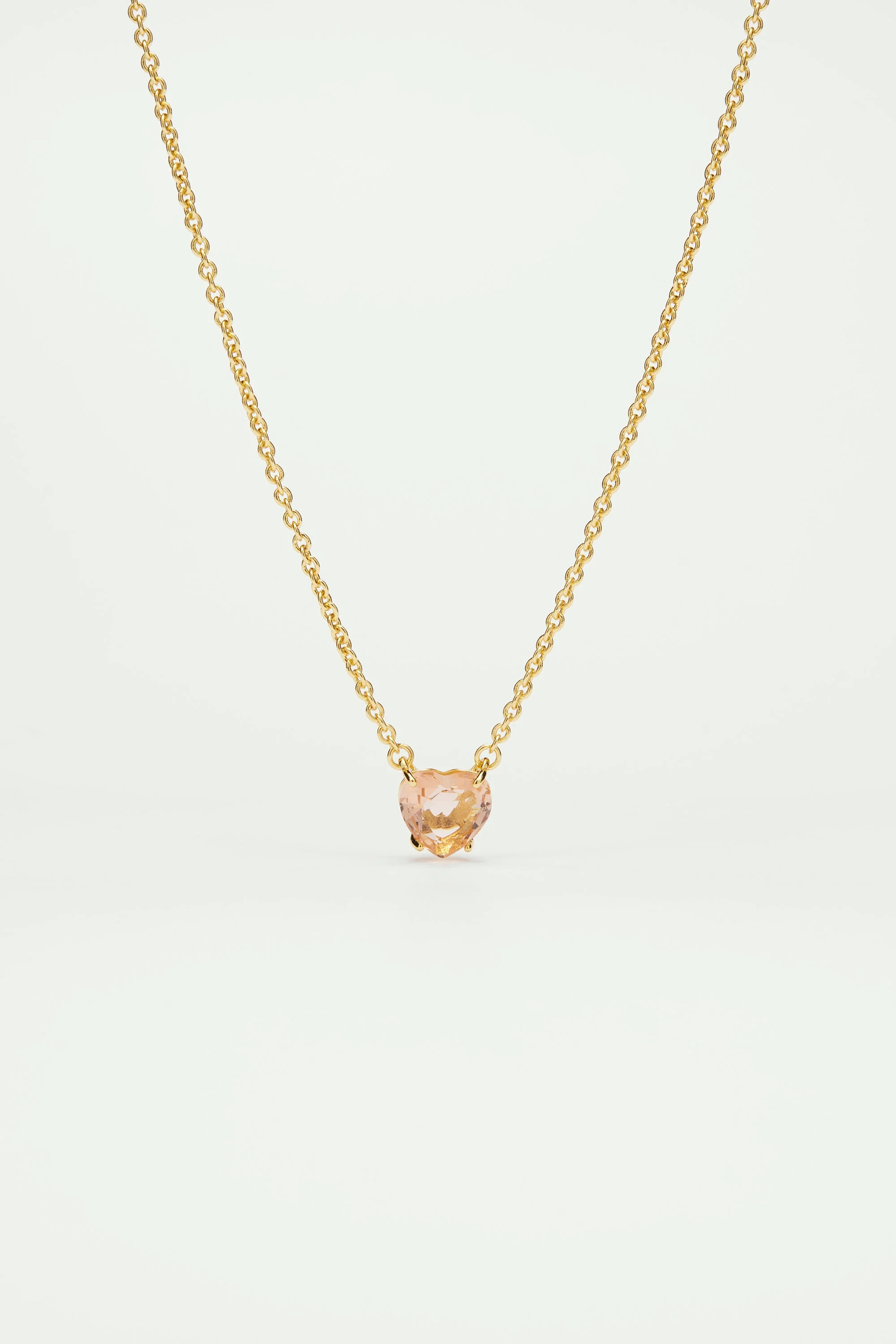 Collier fin coeur la diamantineabricot | Rose