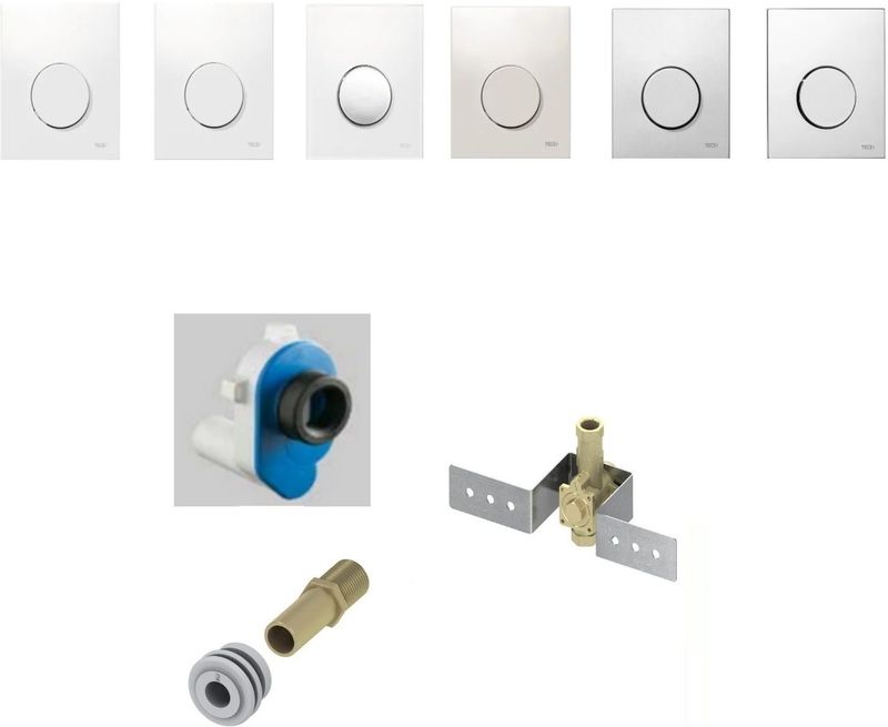 TECE - Loop - Urinoir Inbouw Set - Witte Drukplaat - Achteringang