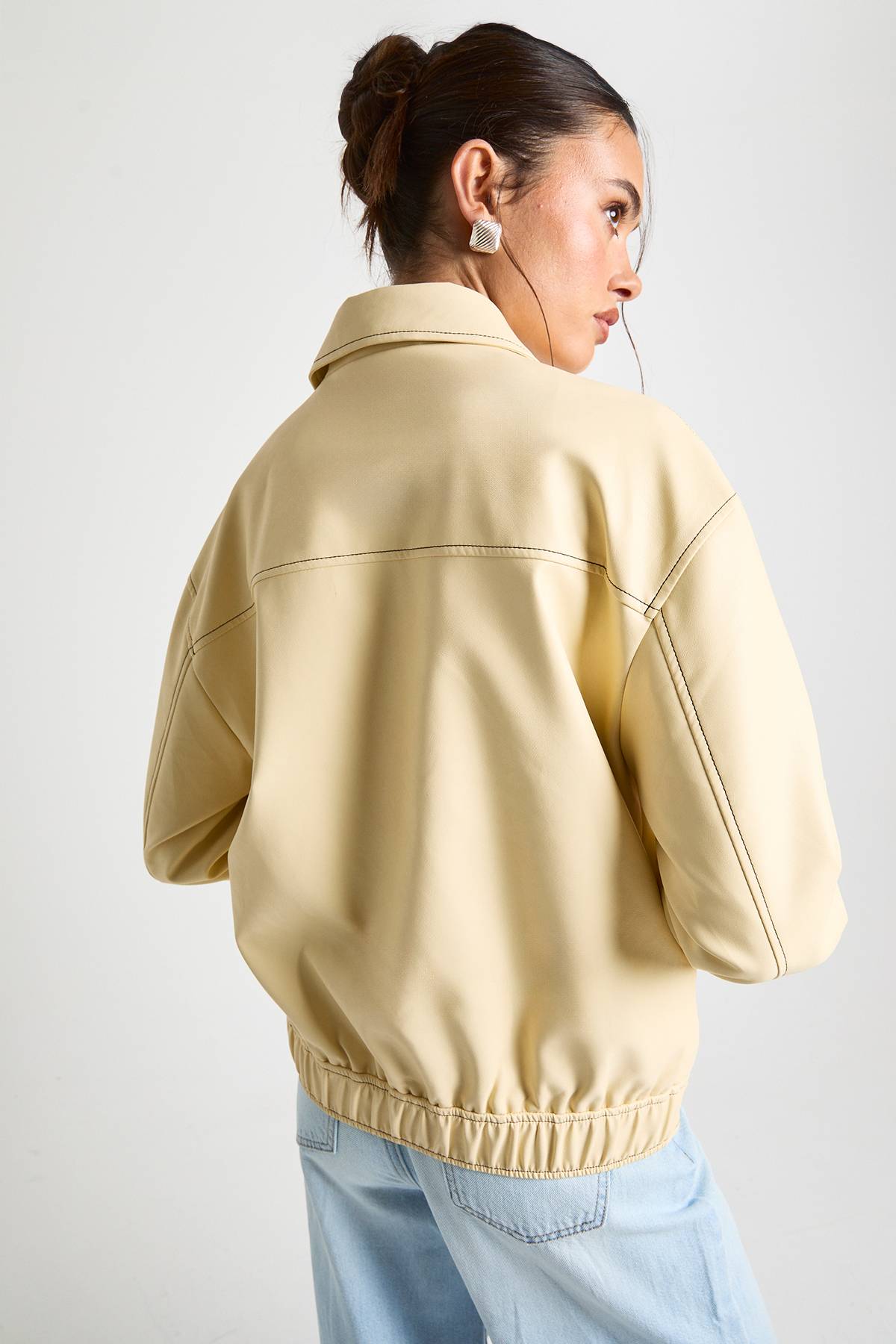 boohoo Veste En Synthétique À Surpiqûres Contrastantes