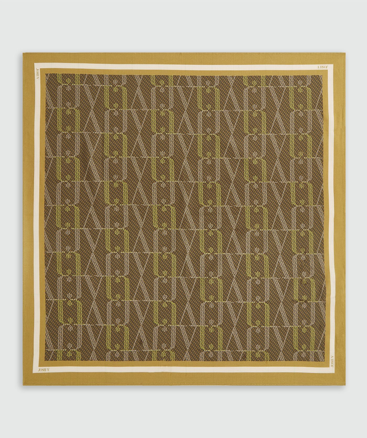 JV-BRYCE sjaal met logoprint - brown olive green