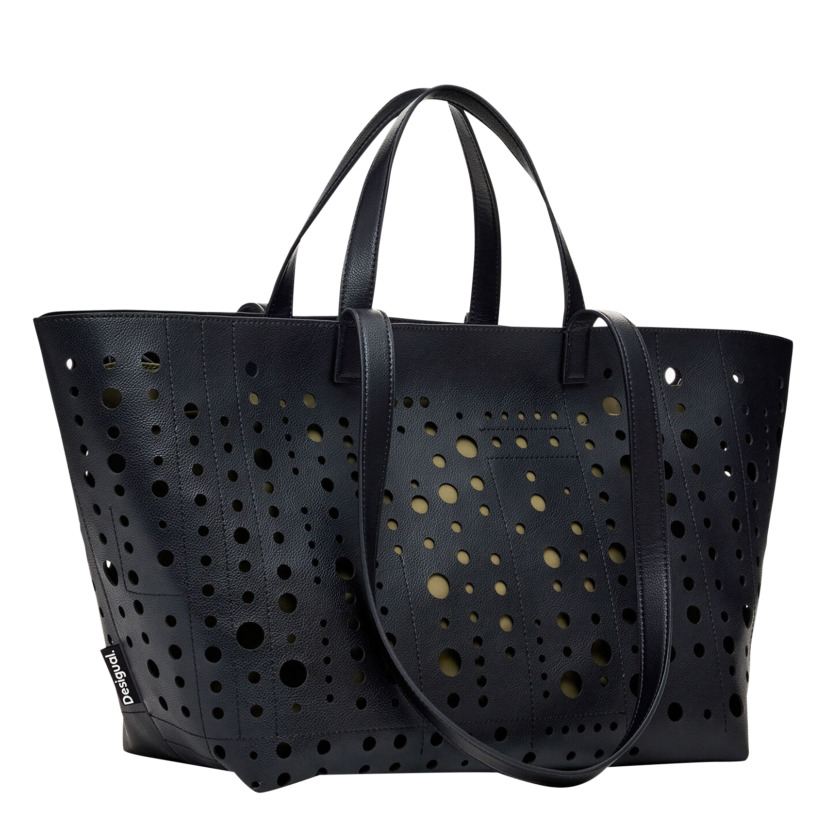 Sac shopping à motifs cercles | Noir