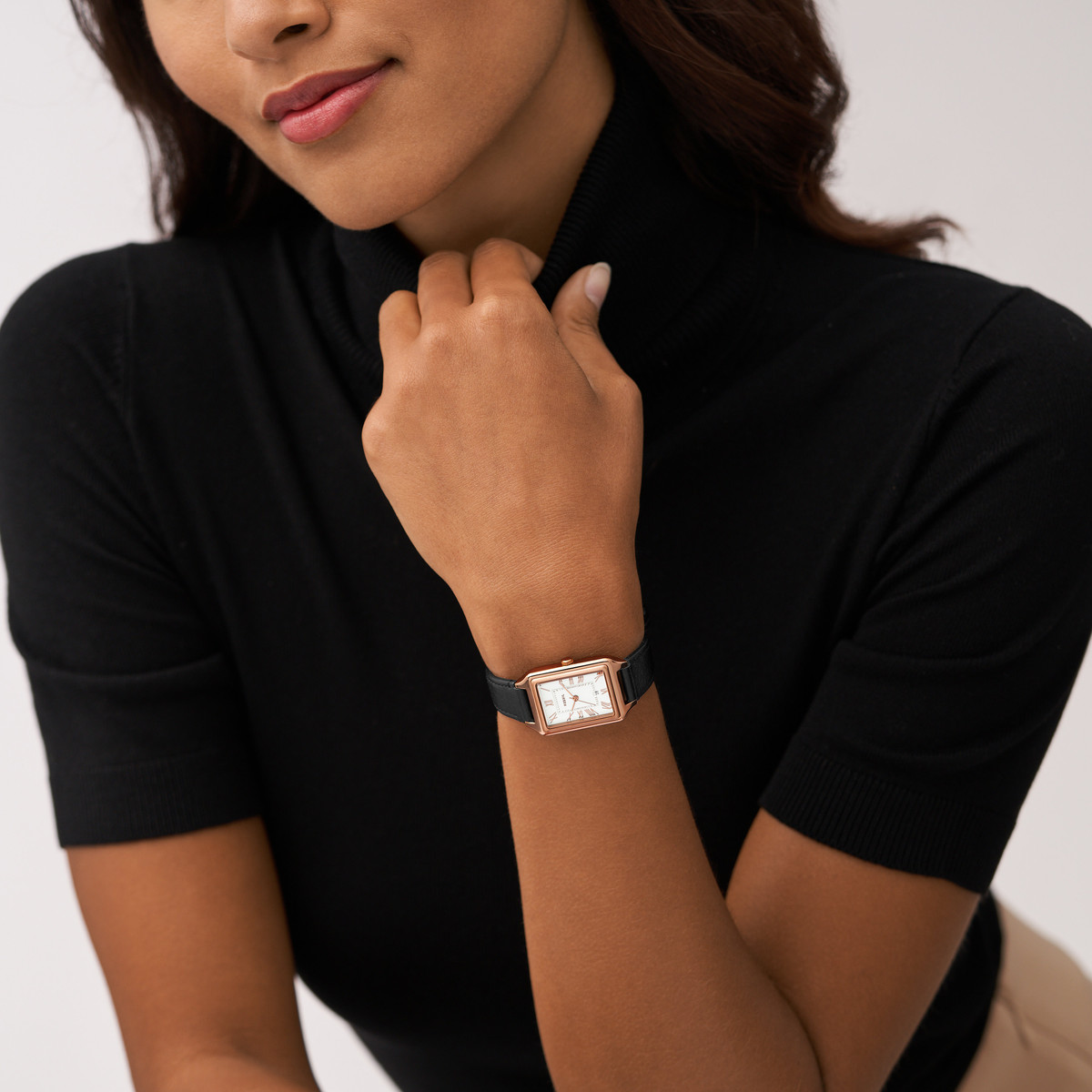 Montre FOSSIL raquel femme bracelet cuir noir