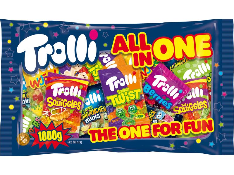 Trolli Gummibonbons All in One 50 x 20 g Süssigkeiten in der XXL-Packung für Halloween