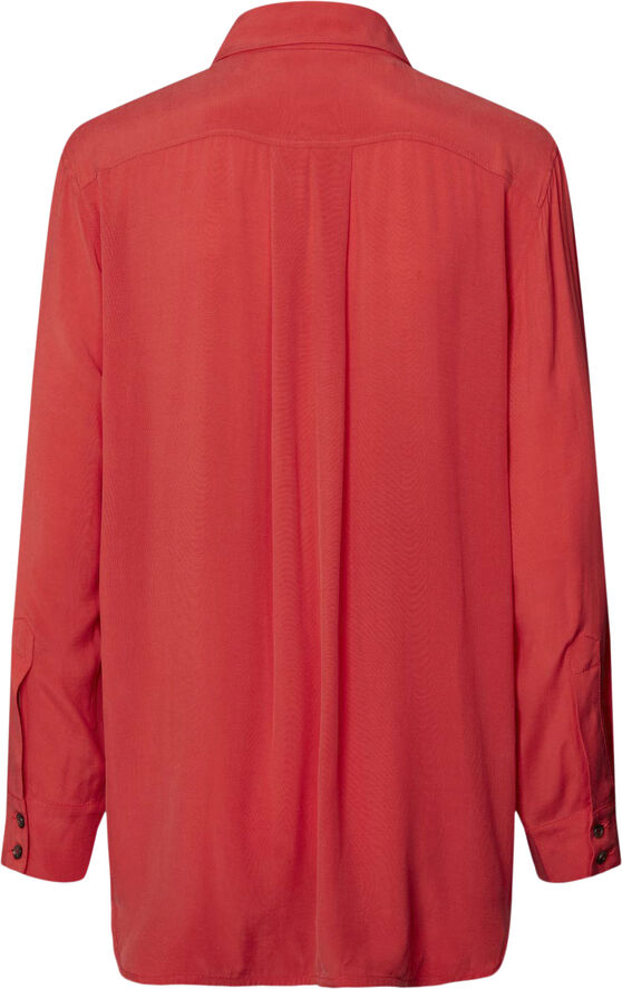 Rabens Saloner Sandwashed men's shirt - Rosali Red