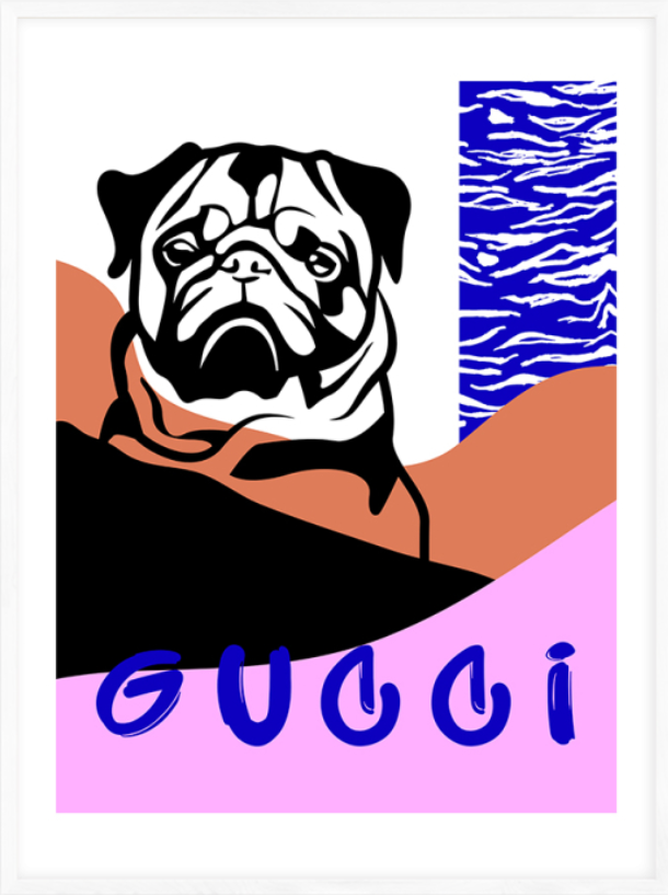 Art Print Posh Pug FA-283
