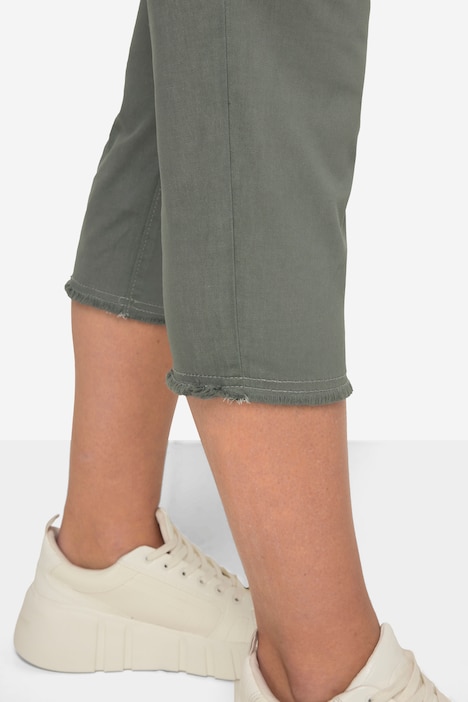 Caprihose, Jeggings, Fransensaum, Elastikbund, mit recycelten Materialien