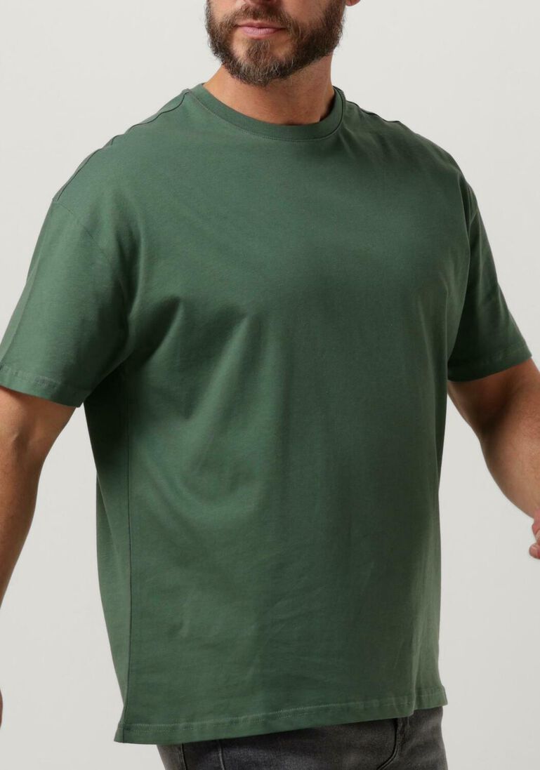 PUREWHITE donkergroene purewhite t-shirt tshirt with small logo at side and big back embroidery