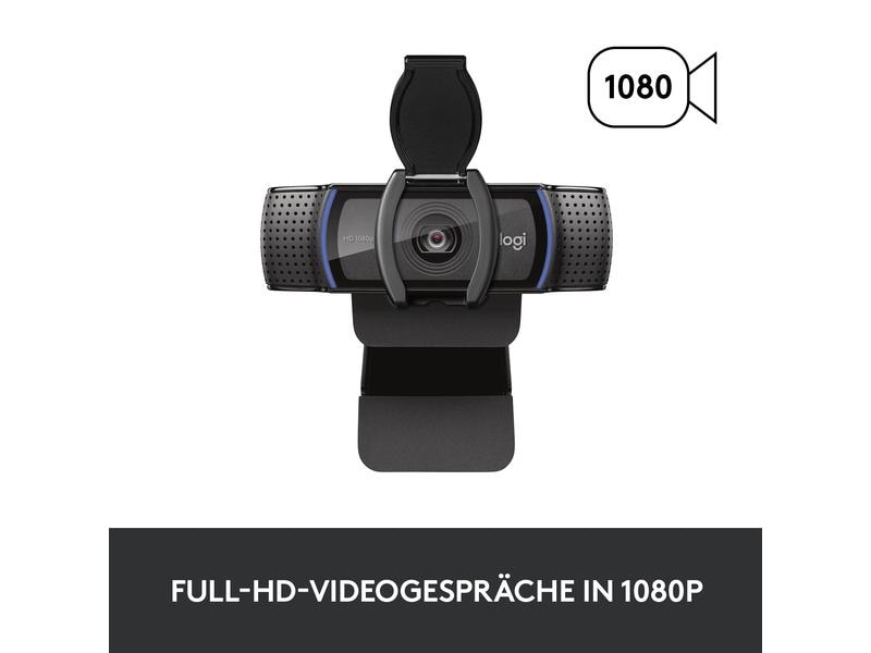 Logitech Webcam C920S Full-HD Webcam für Full-HD-Videogespräche mit Vorrichtung zum Verdecken der Linse