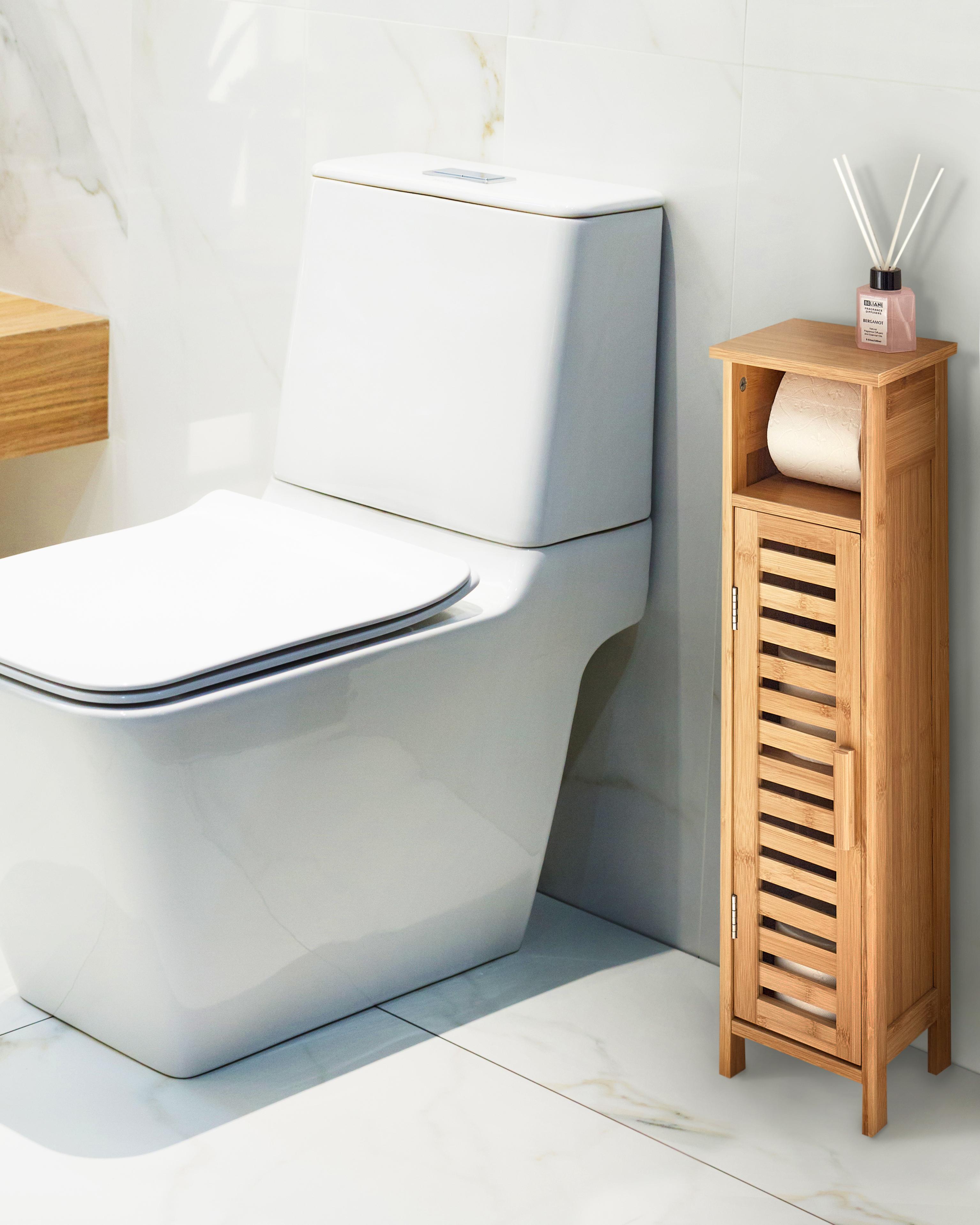 Toiletpapierkast OLATHE Bamboehout Lichtbruin