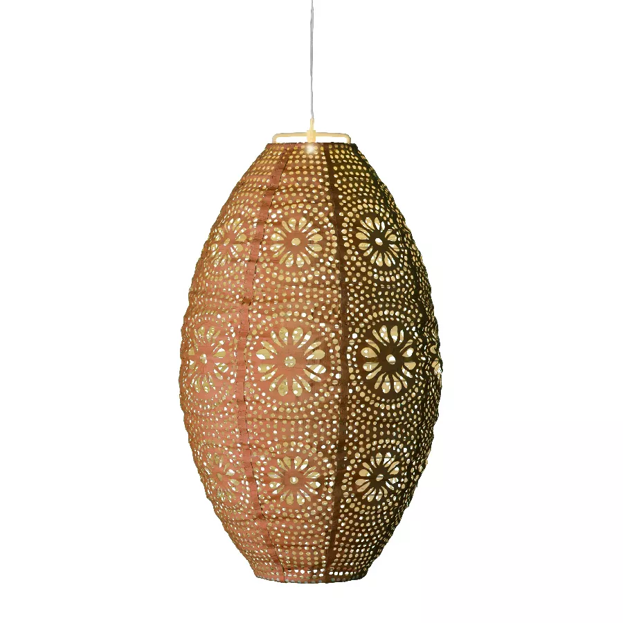 Suspension de jardin solaire (H38 cm) Lanterne ajourée Orange