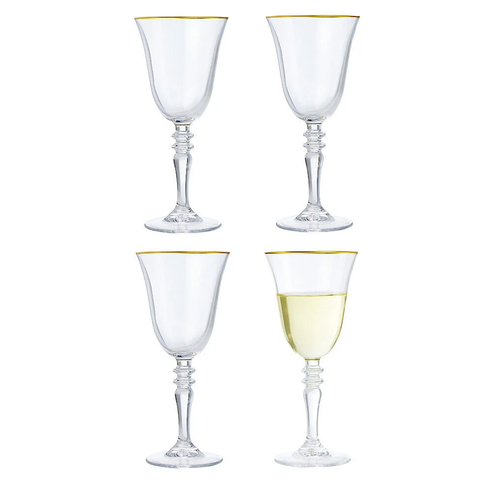Verre à vin bord doré 27cl x4