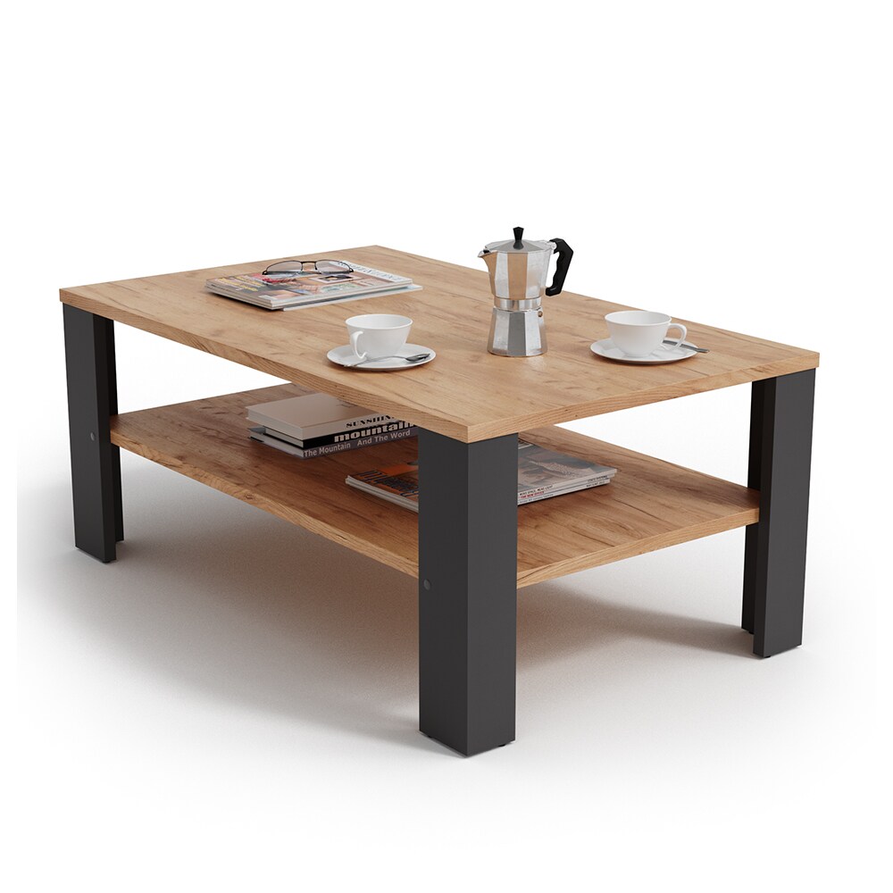 VICCO Couchtisch Anthrazit Sandeiche 100 x 60 cm - Wohnzimmertisch Beistelltisch Kaffeetisch