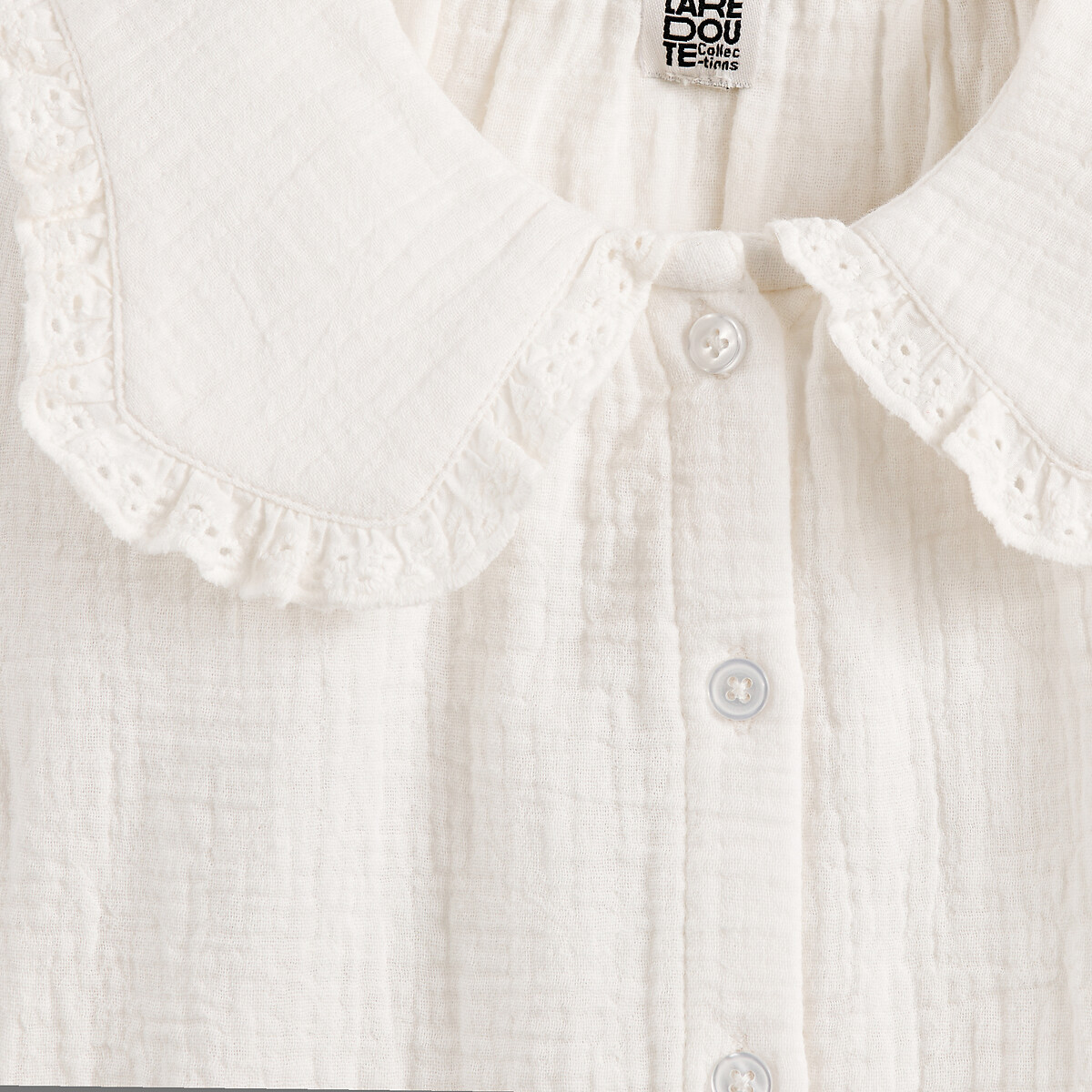 COLEÇÕES LA REDOUTE<br>Blusa com gola Claudine, dupla camada tetra