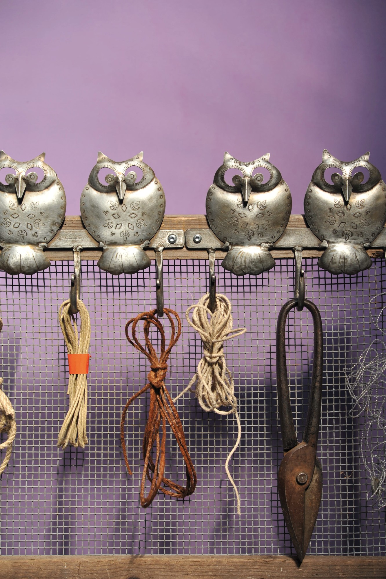 Wandhaken 3er 'Owls', silber, B 23 cm, H 17 cm, L 4 cm von fischer's lagerhaus