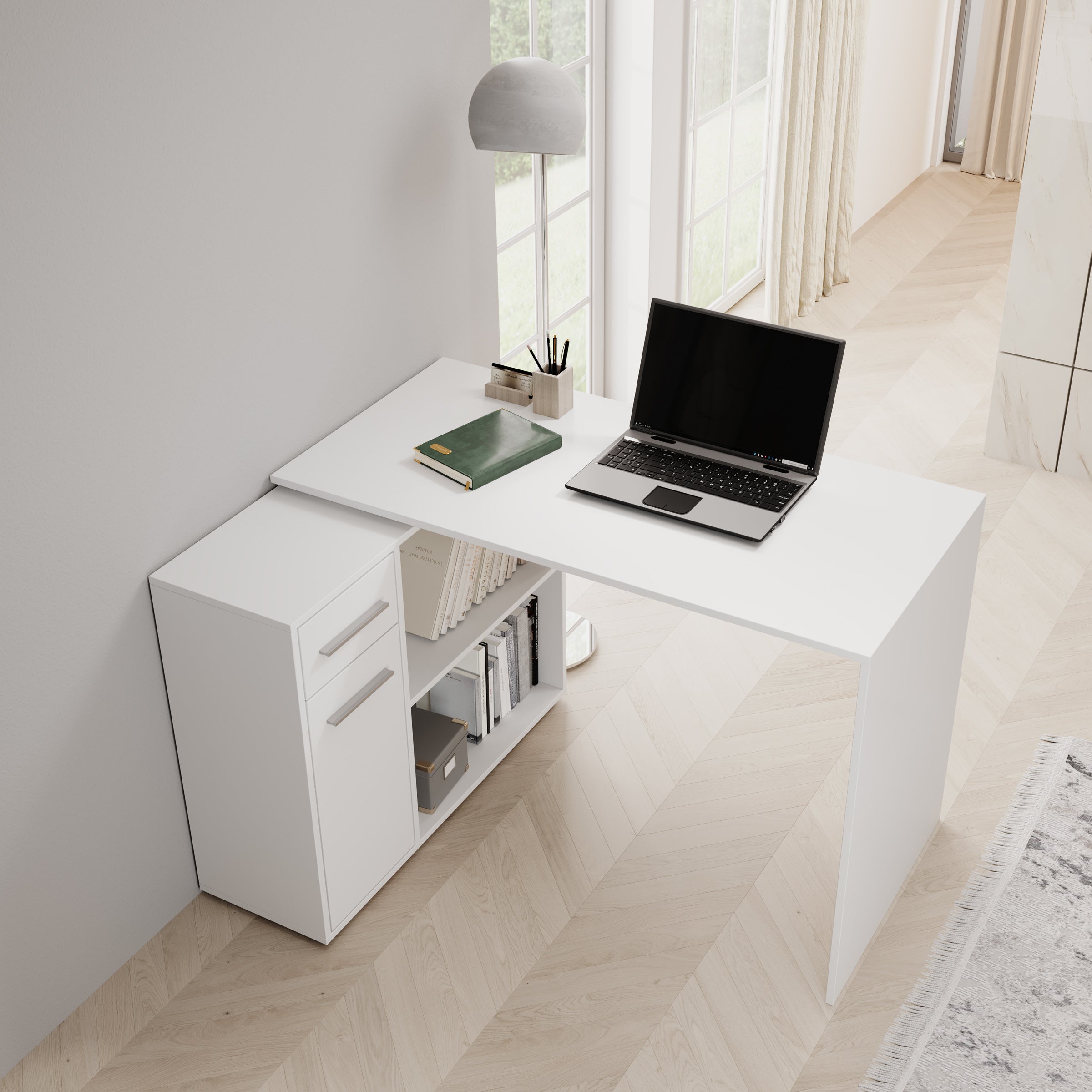 Meubella - Silky - Bureau - Wit - 92x120x75 cm
