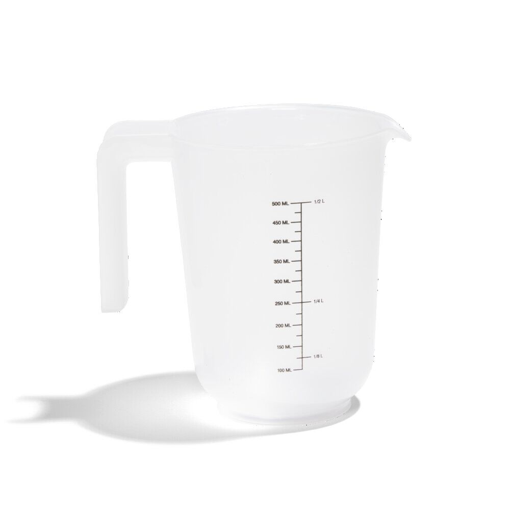 Verre mesureur 500ml plastique blanc transparent