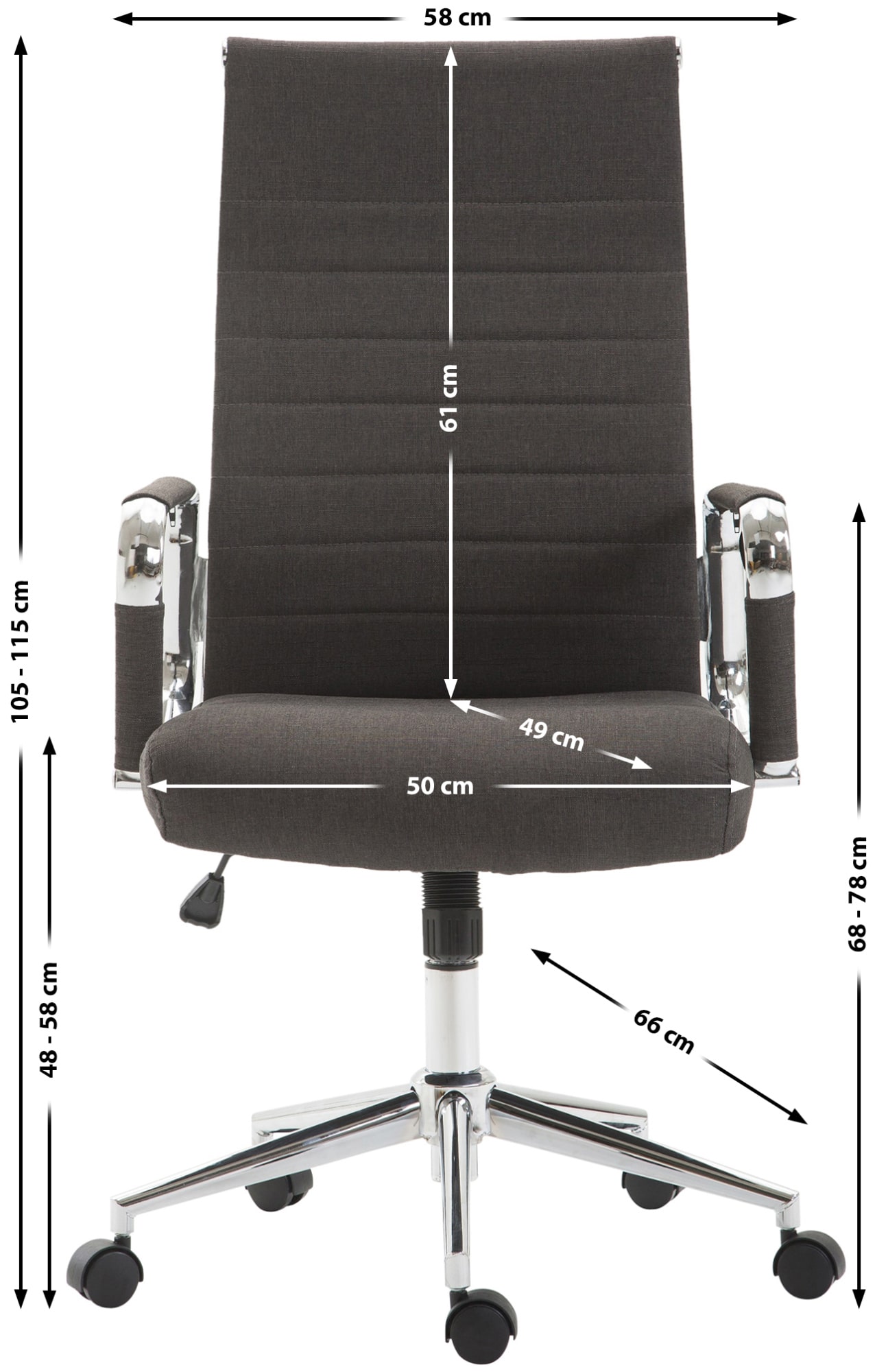 CLP Bürostuhl Kolumbus Stoff I Ergonomischer Chefsessel I Komfort Für Lange Arbeitstage I Robust Und Langlebig Für Gaming Und Home-Office