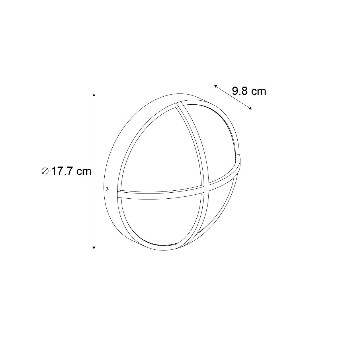 Buiten wandlamp zwart rond IP65 - Target