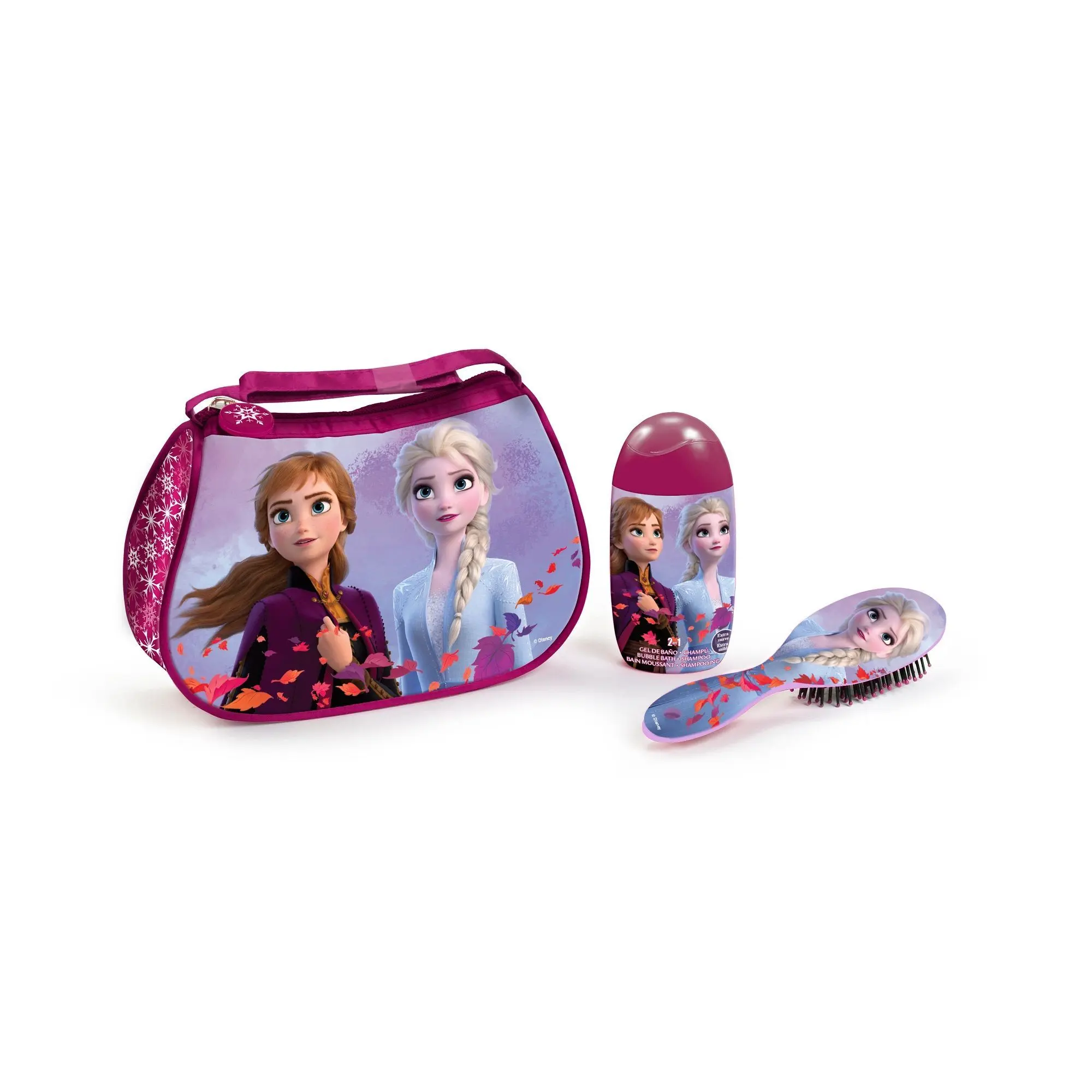 Produits - Sac à Mains Reine des Neiges Bain Moussant/Shampooing 2 en 1 & Brosse à Cheveux Flacon 120ml - Enfant