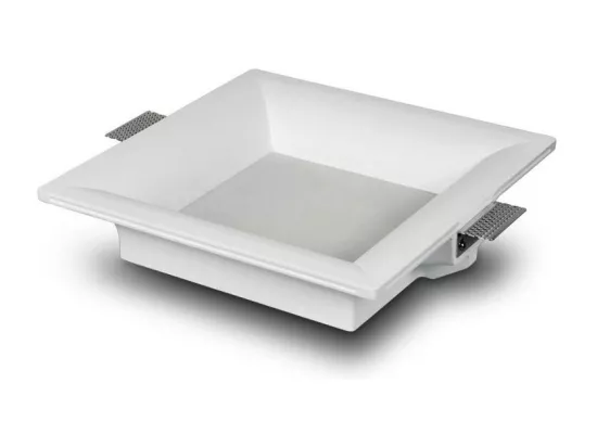 Collerette Downlight LED Intégration Plâtre/Pladur Carrée 18W Coupe 333x333 mm UGR17 2700K Blanc chaud
