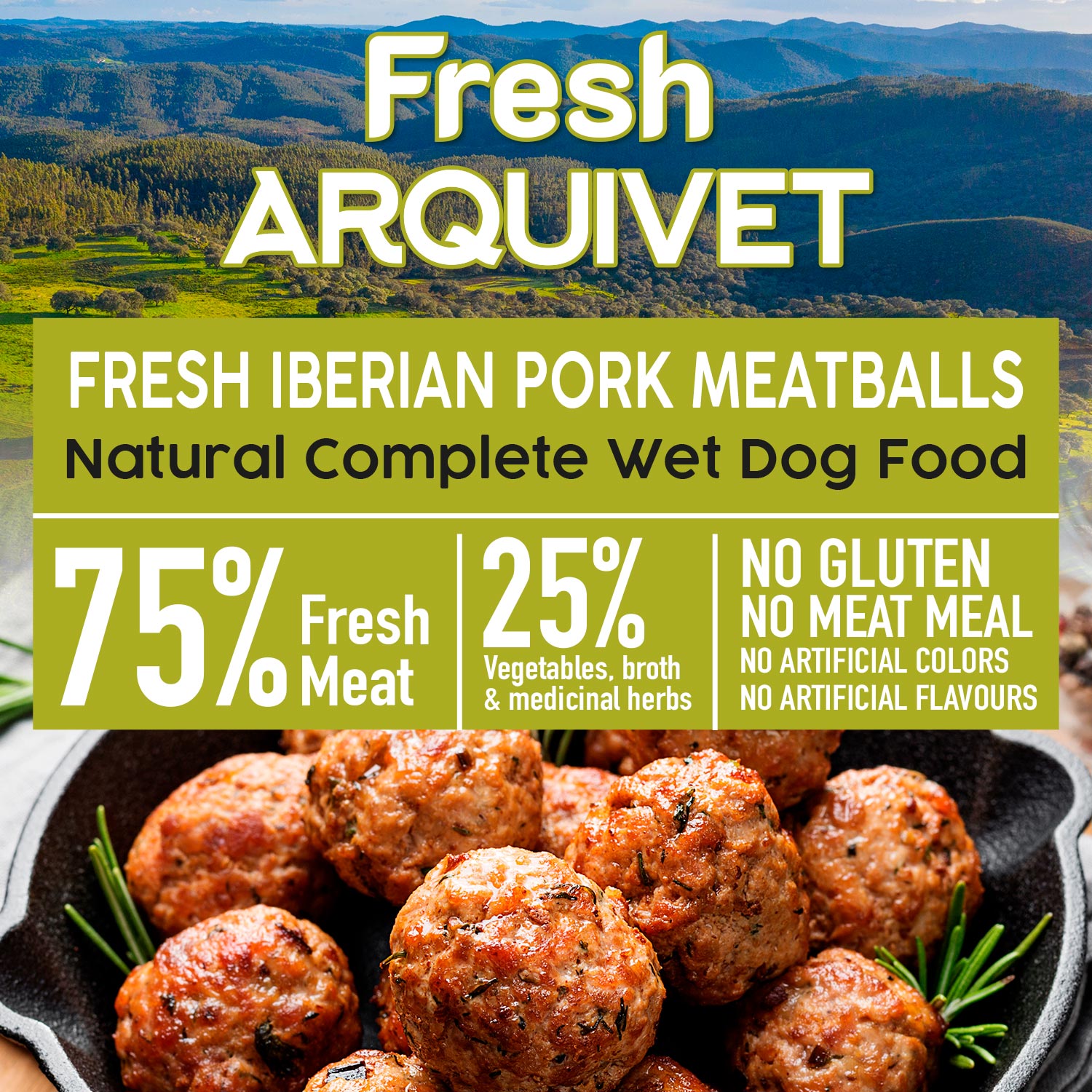 Almôndegas frescas de porco ibérico - Almôndegas com carne de porco ibérico, abóbora e feijão verde. - 400g