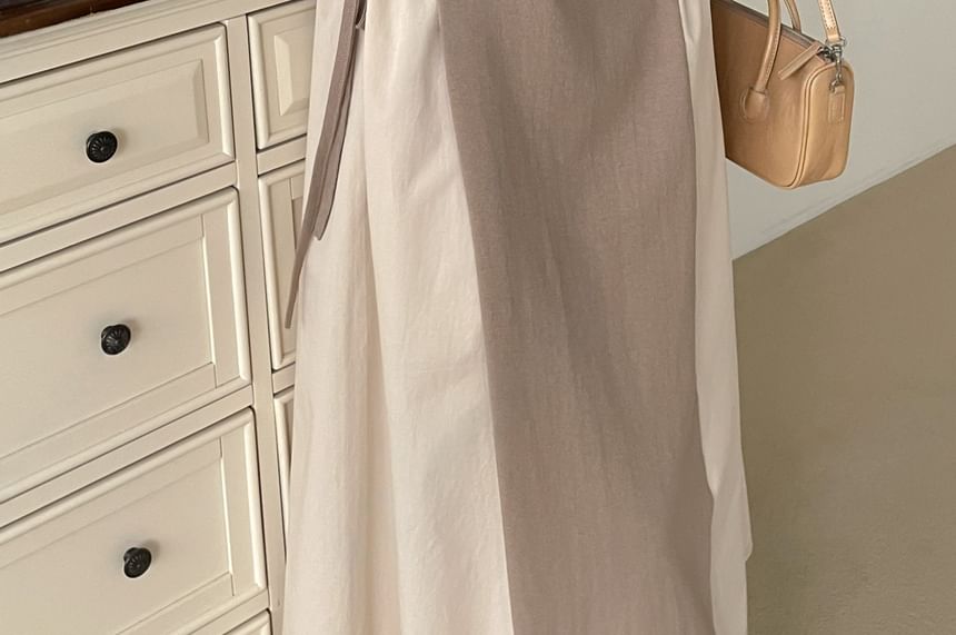 Chubby Girl - Midi-jurk met 3/4-mouwen en twee kleuren