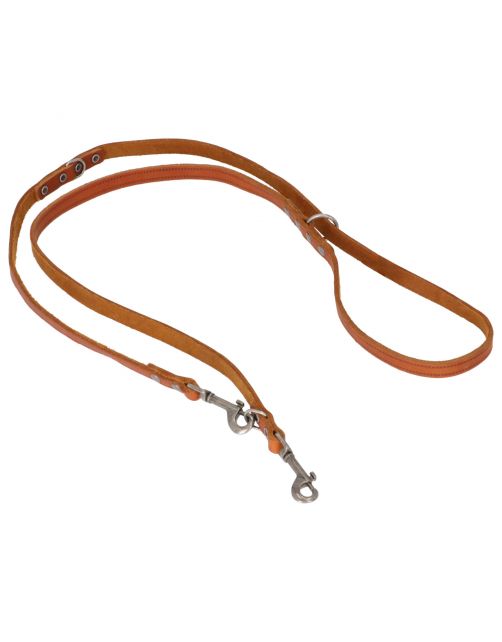 Adori Dresseerlijn Vetleder Met Print - Hondenriem - 200x1.4 cm Cognac M