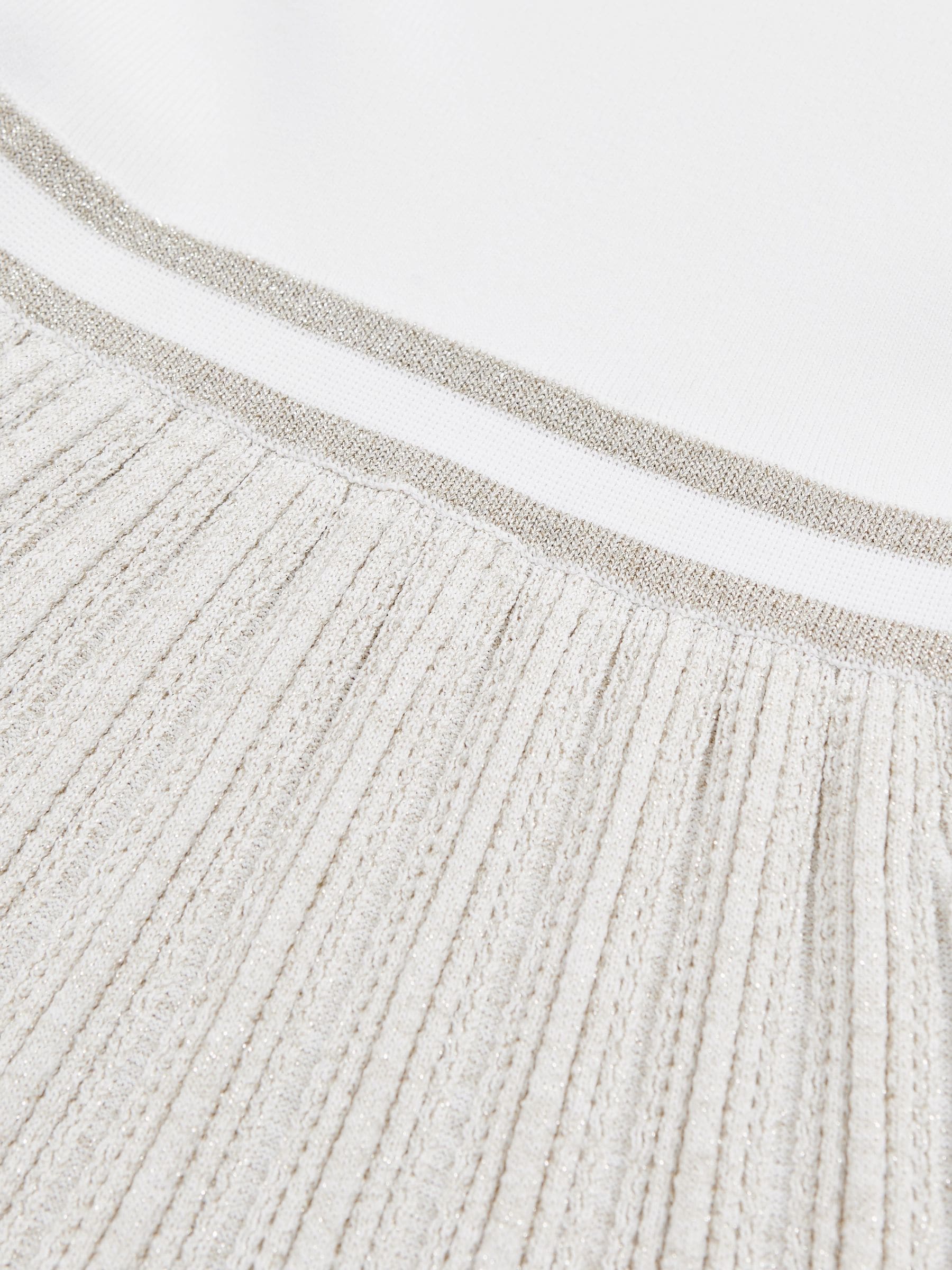 Reiss Zoe Metallic-Knit Pleated Dress