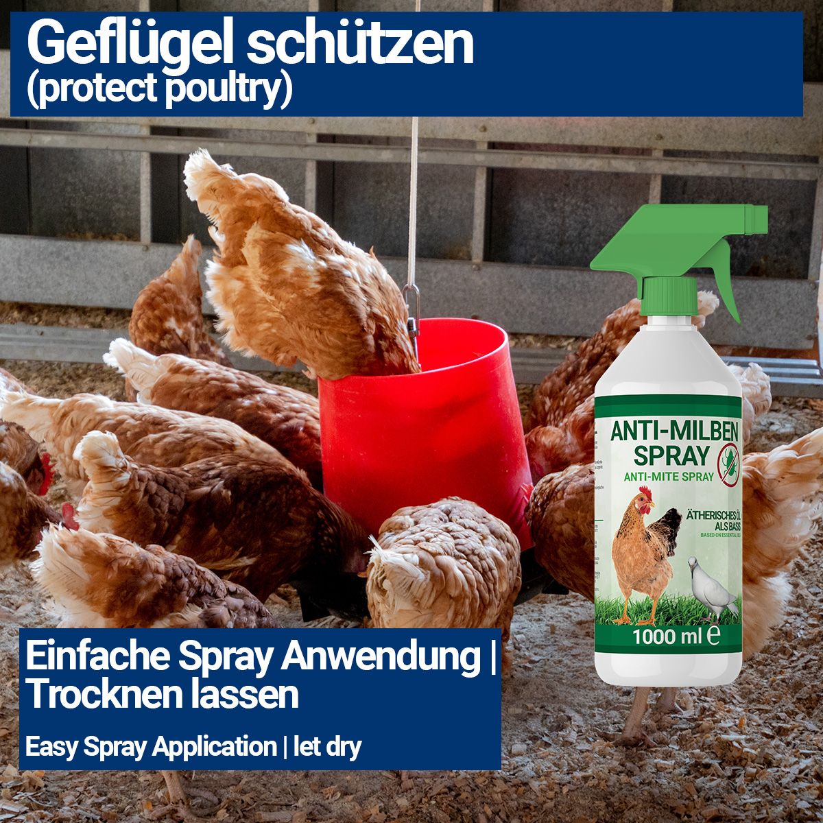 BMUT MilbenSpray für Geflügel wie Hühner & Vögel