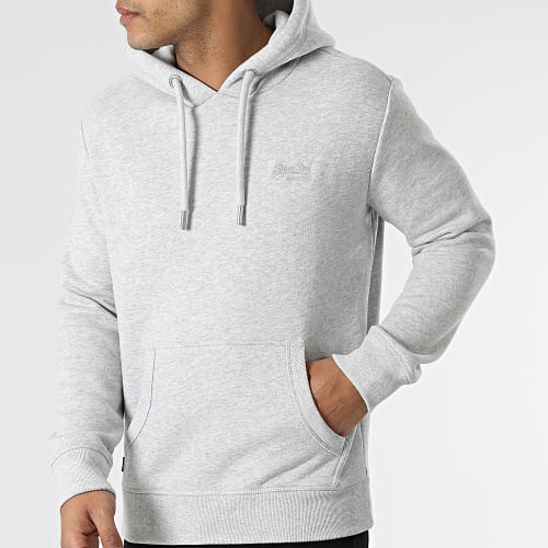 Sweat Capuche Vintage Logo Embroidery M2011951A Gris Clair Chiné