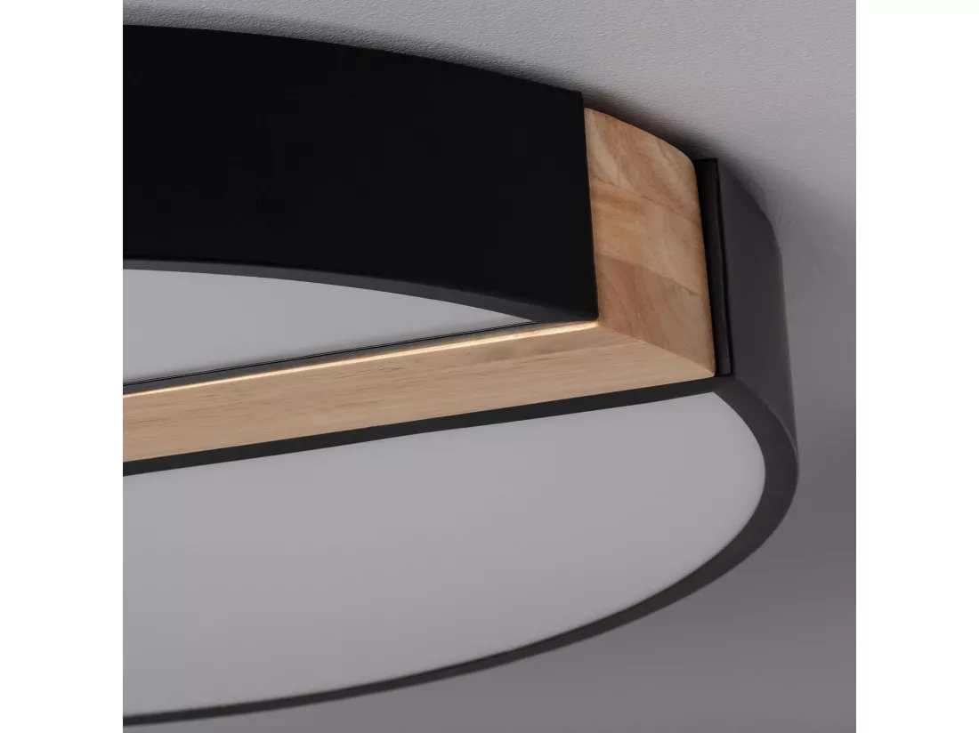 Plafonnier LED Rond Métal 27WCCT Sélectionnable Brusk Ø500 mm Noir