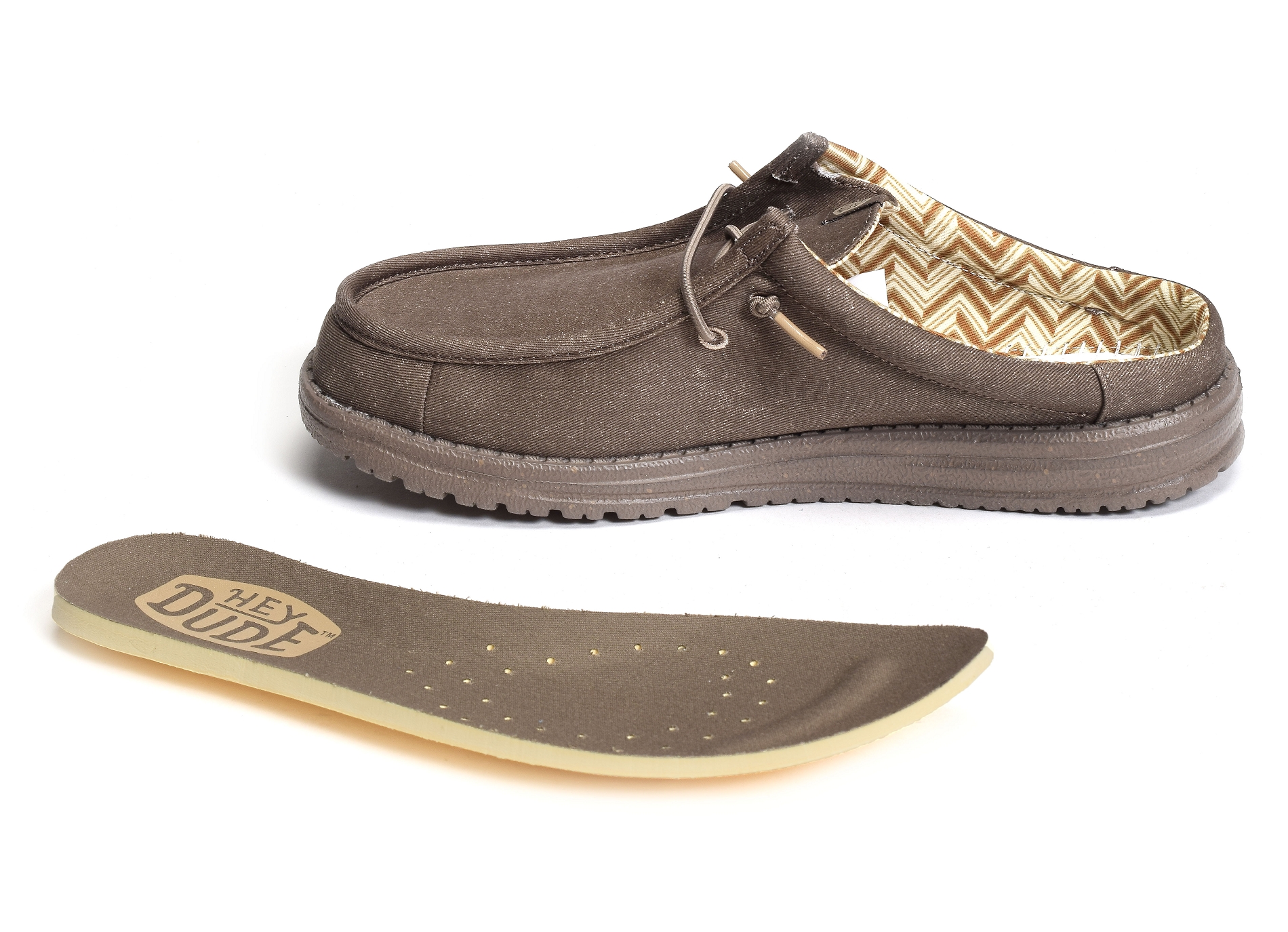 Wally slip canvas marron
