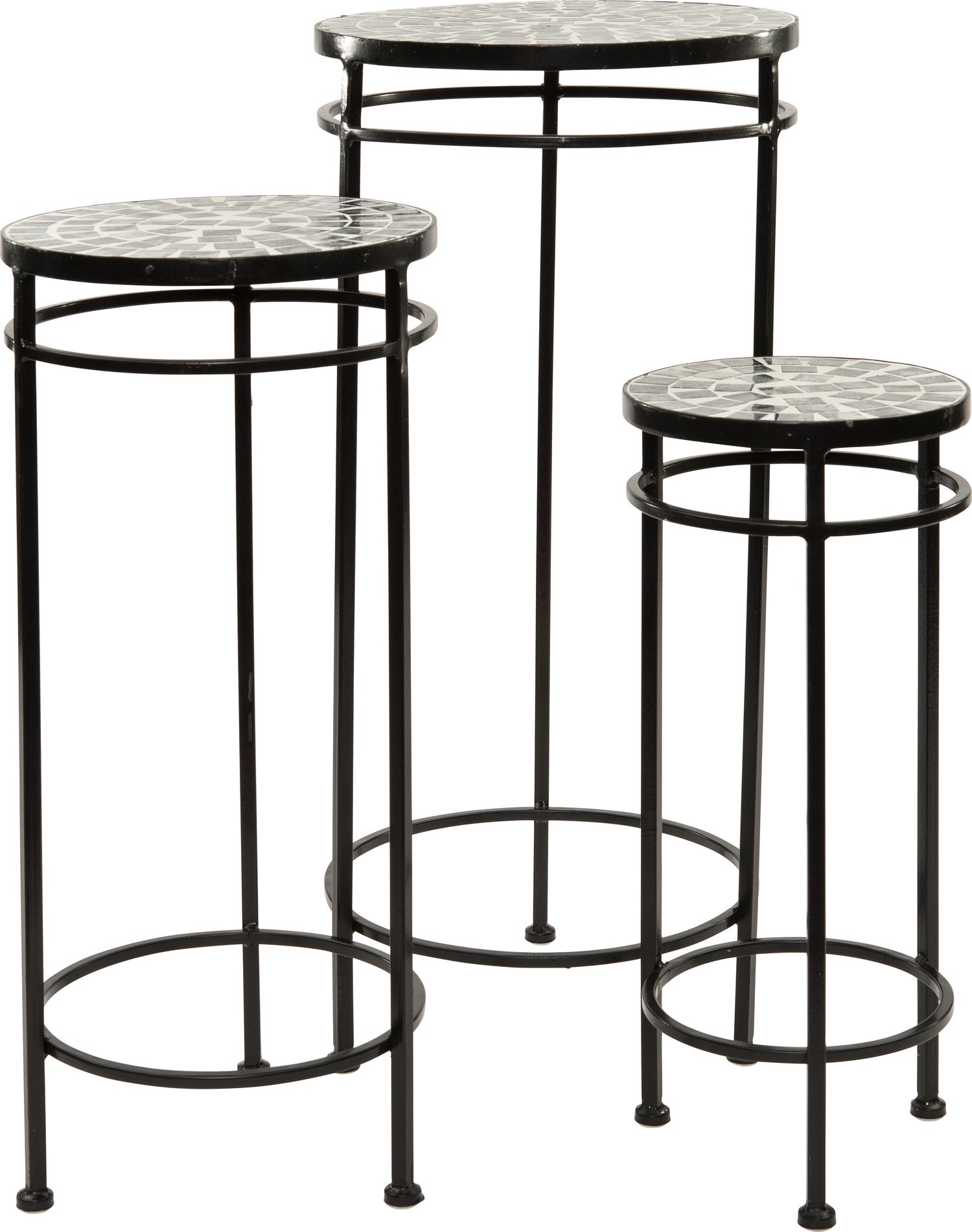 Intratuin bijzettafel Mozaïek zwart D 25 H 56 cm